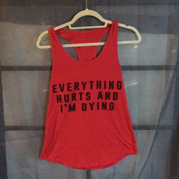 Tops - Graphic Workout Racerback Tank